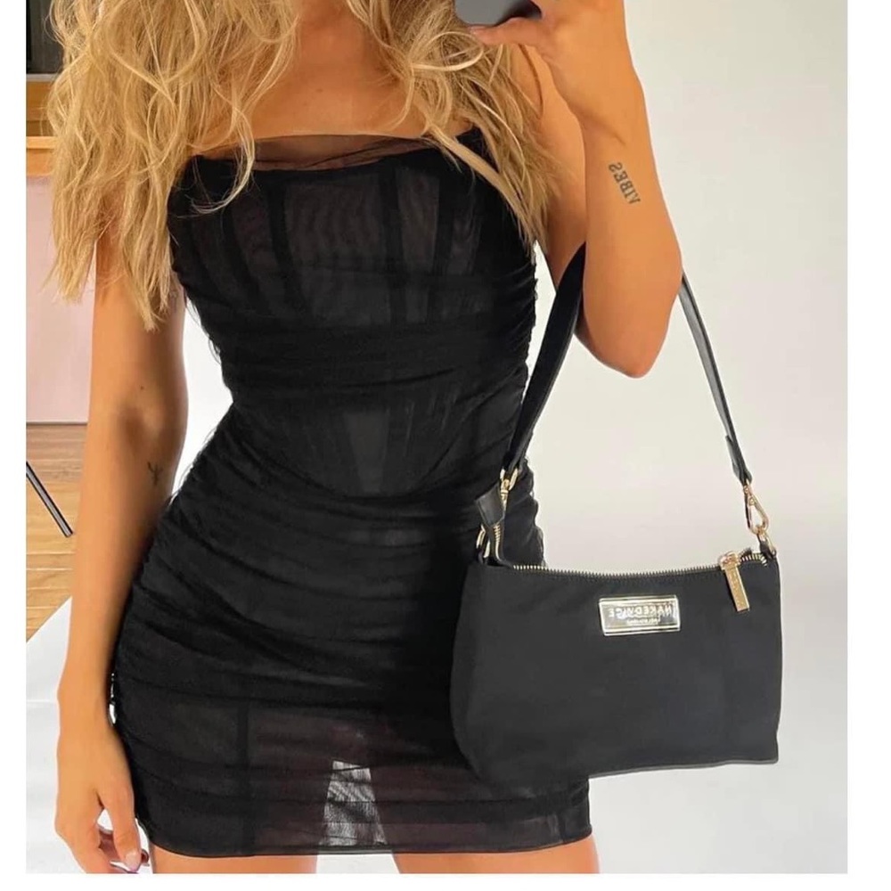 COPY - White Fox strapless black mini dress